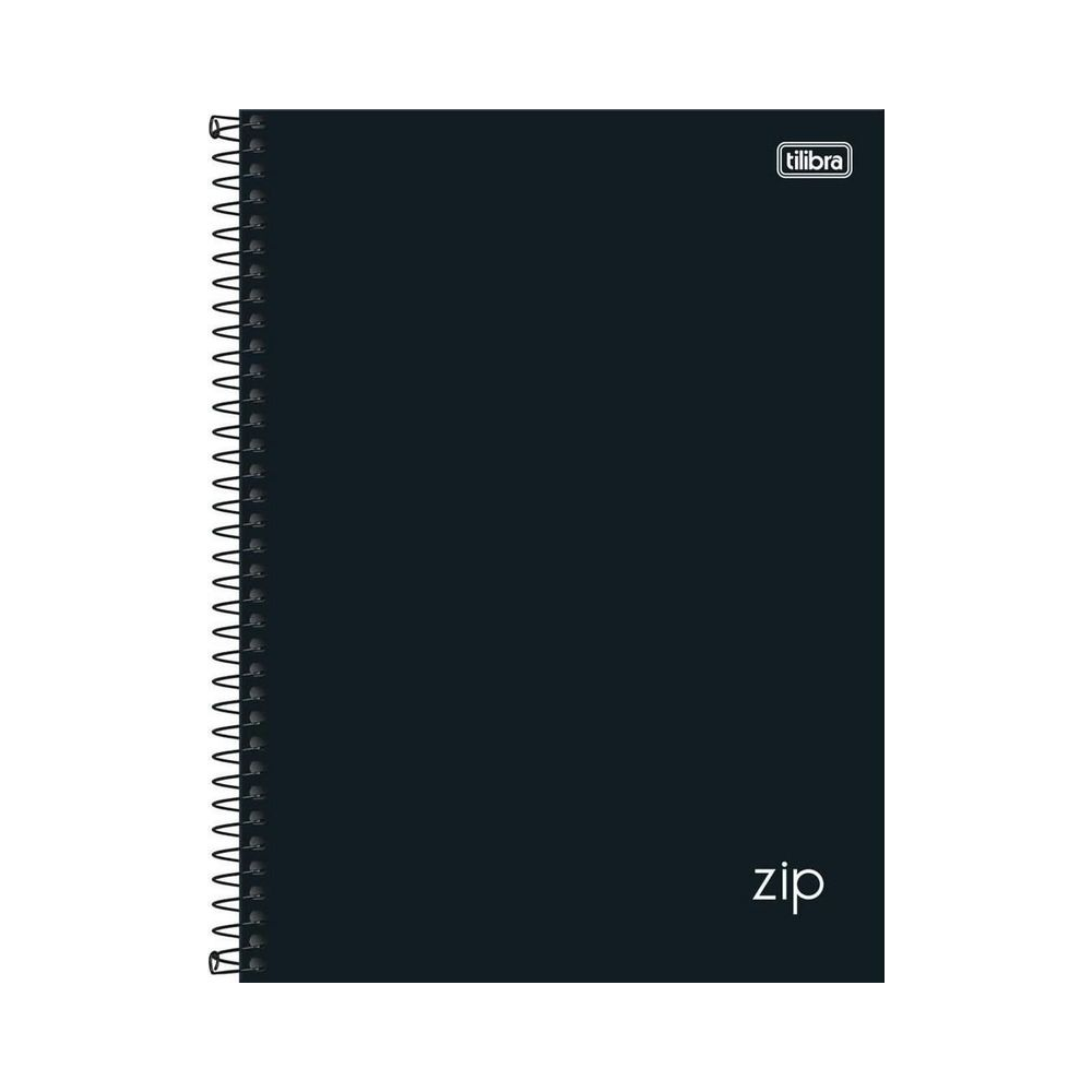 Caderno universit&aacute;rio Capa Dura Espiral Tilibra Zip 10 mat&eacute;rias 160 folhas Preto Unit&aacute;rio