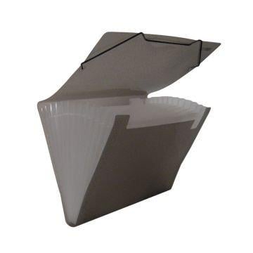 Pasta Sanfonada Pl&aacute;stica A4 12 divis&oacute;rias YES 330mm x 235mm x 27mm Fum&ecirc; Unit&aacute;ria