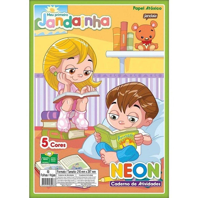 Bloco Neon A4 5 Cores 50 Folhas Jandaia