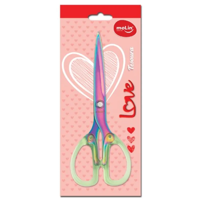 Tesoura Rainbow Titanium 17cm Love Molin
