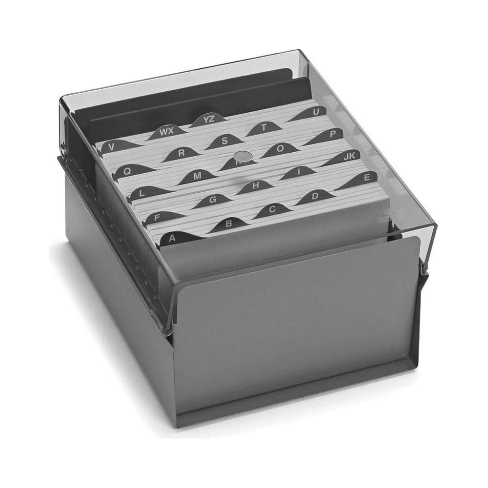 Fichário para 500 fichas com Letras Acrimet Fumê 5pol x 8pol