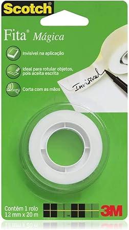 Fita Adesiva Scotch 3M M&aacute;gica 12mm x 20m Transparente