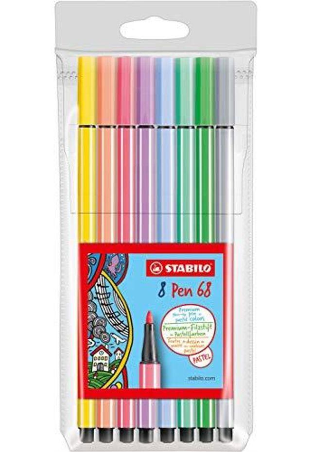 Estojo Caneta Hidrogr&aacute;fica Point 68 Stabilo 6 Cores Pastel