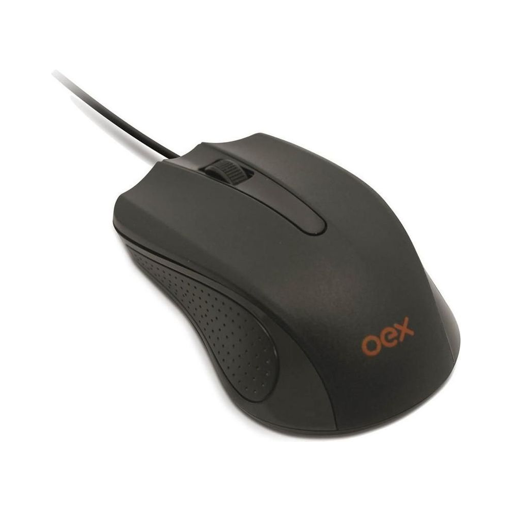 Mouse Com Fio USB Optico Preto OEX 1000Dpi