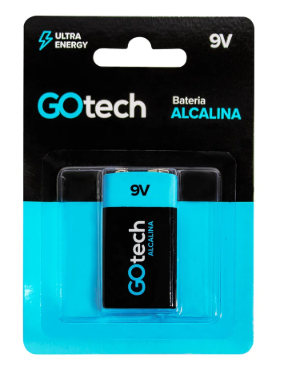 Bateria Alcalina GoTech 9V 6LR61