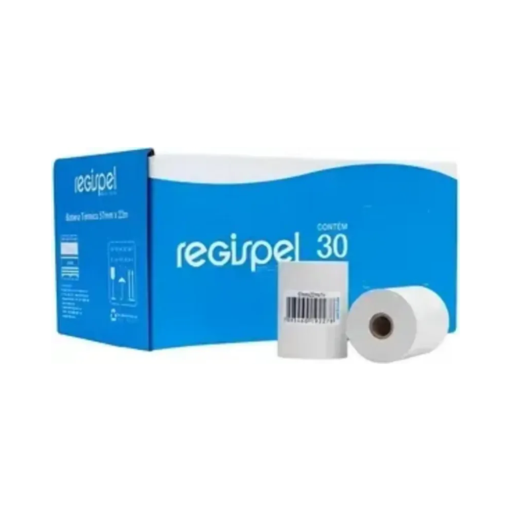 Bobina T&eacute;rmica 80mm x 40m Regispel Caixa com 30 unidades