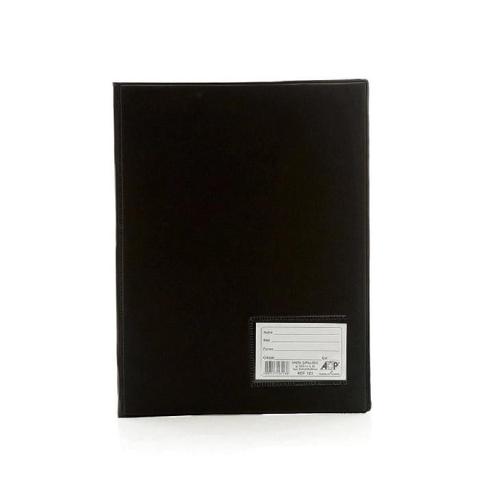 Pasta Catálogo 10 envelopes 0.06mm 4 colchetes ACP Preta 245mm x 335mm x 20mm