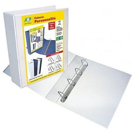 Fichário Personnalité 40mm Ofício 4 argolas ACP Branco 340mm x 255mm x 40mm