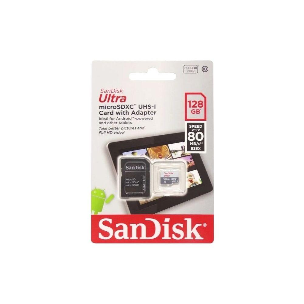 Cart&atilde;o de Mem&oacute;ria Micro SD Sandisk 128GB Unit&aacute;rio