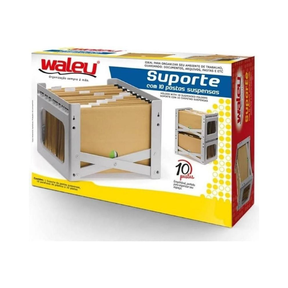 Suporte para Pasta Suspensa Pl&aacute;stico 42,3x32,4x27,5 cm Waleu Colorido