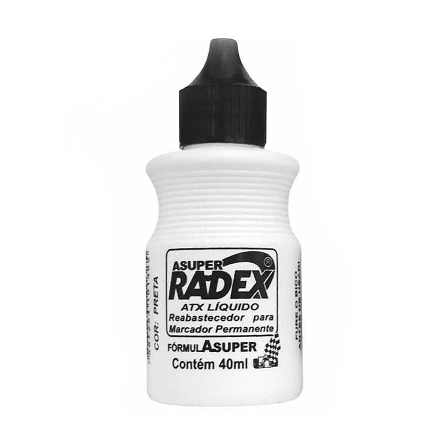 Tinta para Marcador Permanente  1 Furo Radex &Aacute;lcool Preto 40ml