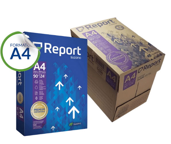 Papel Sulfite A4 Report 500 Folhas 210mm x 297mm 90g/m² Caixa 5 unidades