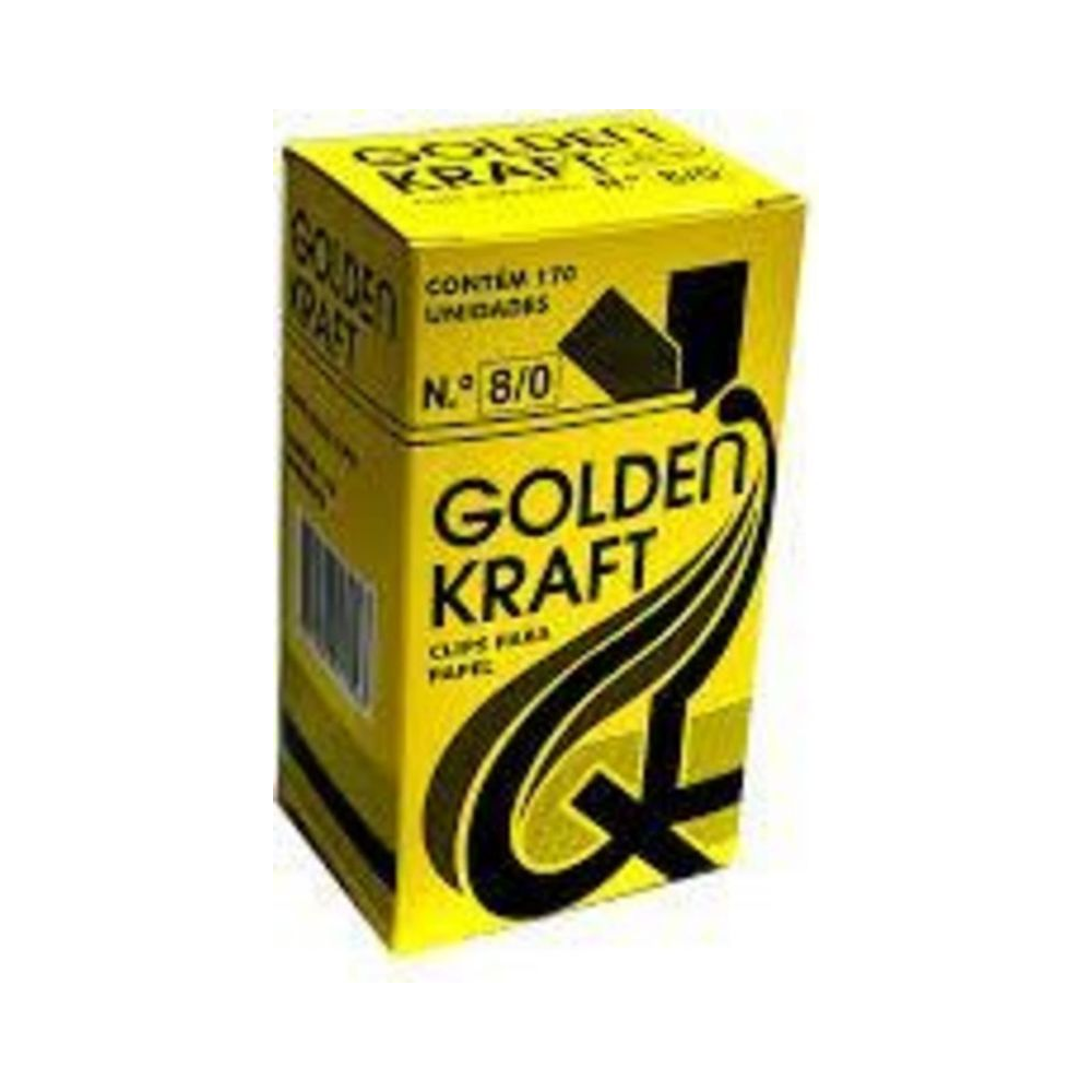 Clips para Papel 14 mm x 57 mm Golden Kraft Colorido 170 Unidades