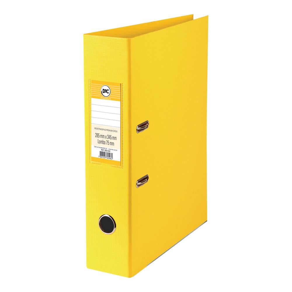Registrador AZ Premium Ofício 75mm DAC Amarelo 285mm x 345mm