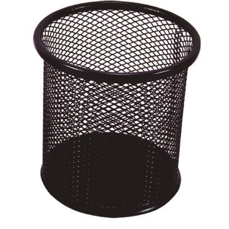 Porta Lapis Metalico Redondo Aramado KIT Preto Unitario