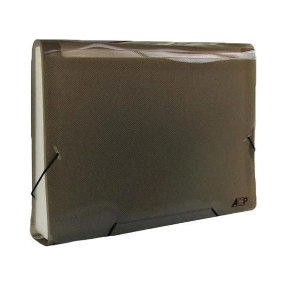 Pasta Sanfonada A4 com elástico 12 divisões ACP Fumê 330mm x 235mm x 35mm