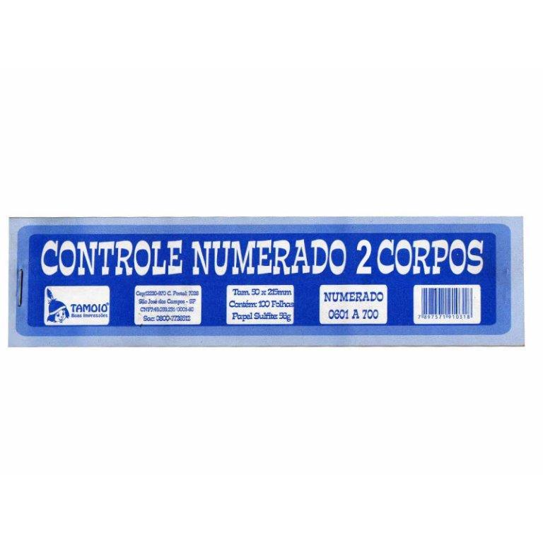 Controle Numerado 2 corpos Tamoio 100 folhas 155mm x 46mm 56g/m&sup2;