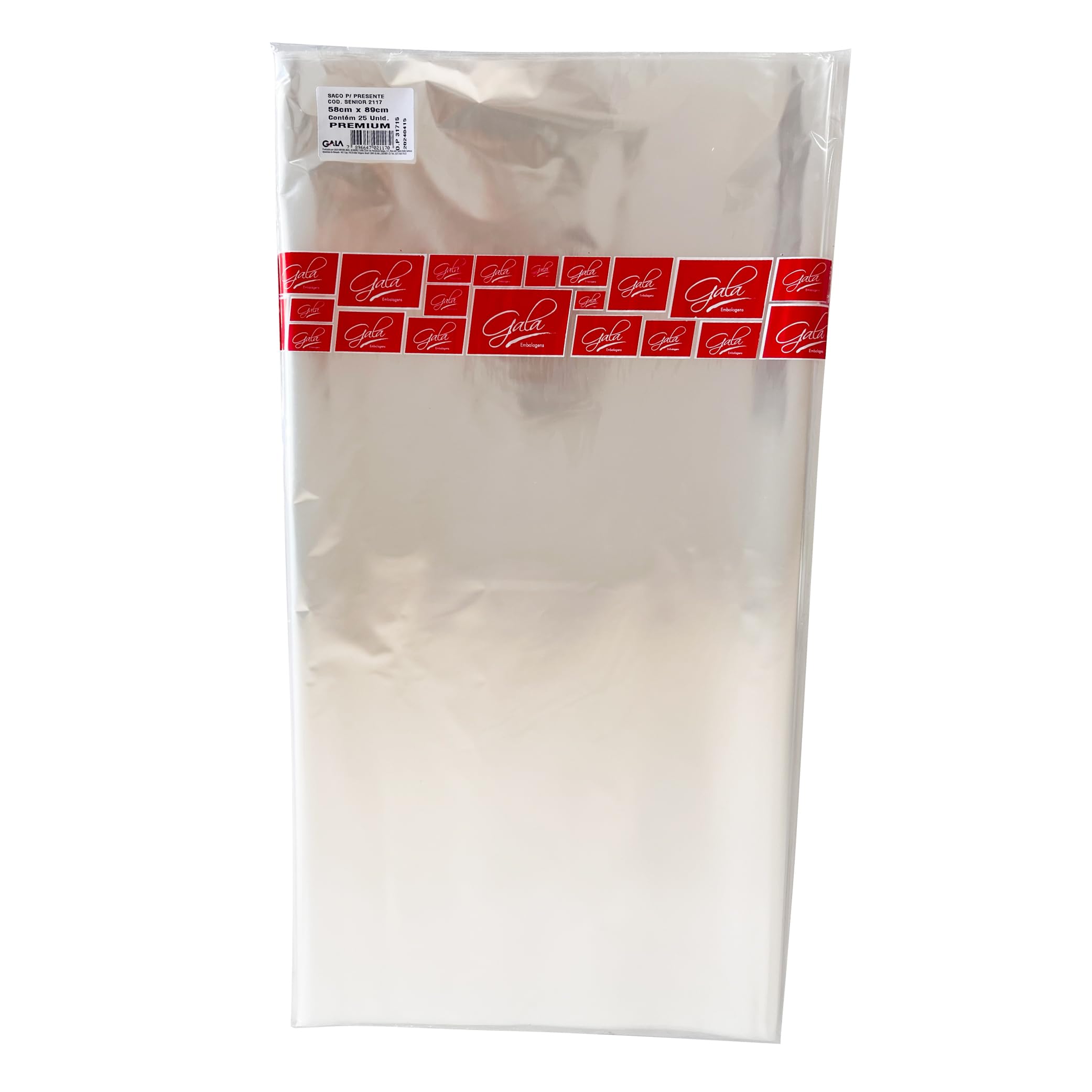 Saco Presente Incolor Gala 25x35cm 50 un
