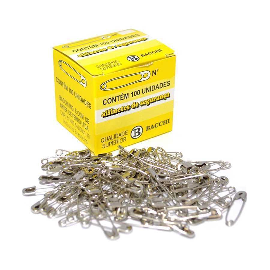 Alfinetene Niquelado de Segurança Nº 2 Bacchi 100 unidades