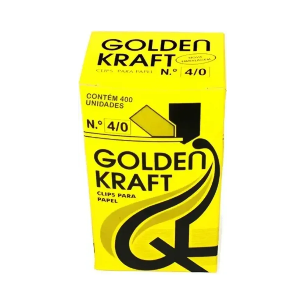 Clips para Papel 11 mm x 34 mm Golden Kraft 4/0 400 Unidades