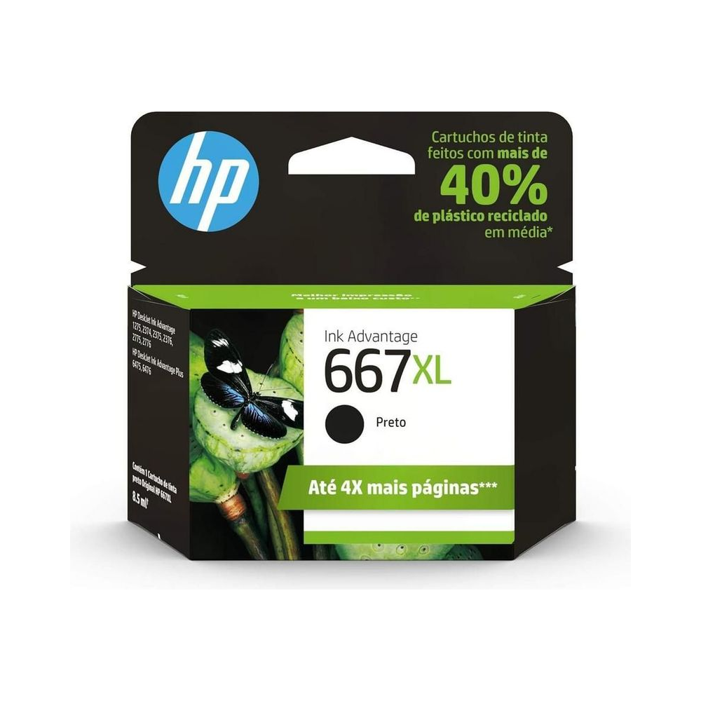 Cartucho HP 667 XL (3YM81AB) Preto - 8,5ml