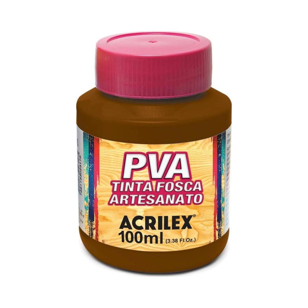 Tinta PVA Fosca 100ml Acrilex Marrom