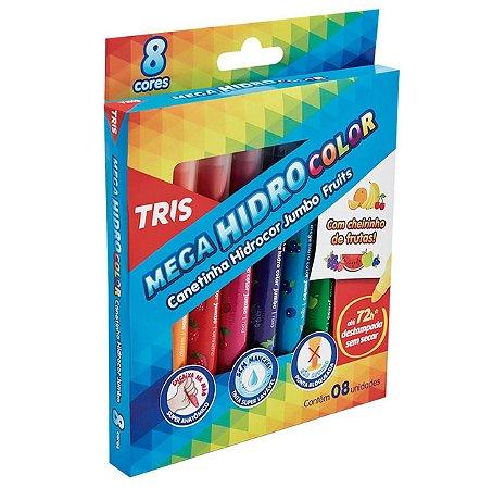 Hidrocor Mega Fruits Estojo 8 Cores Tris