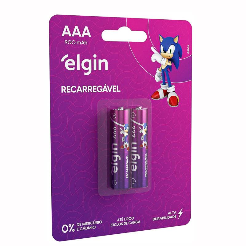 Pilhas Alcalinas Recarregáveis 900mAh Elgin 2 Unidades
