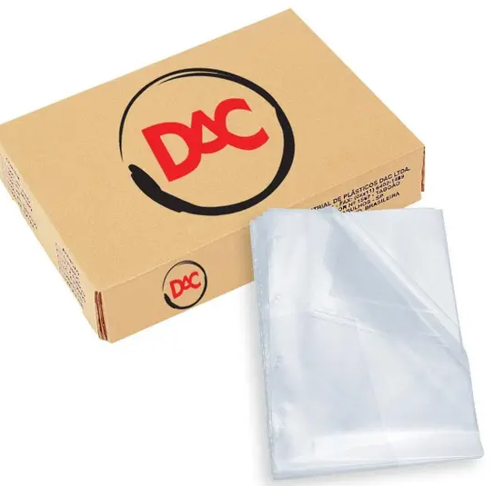 Envelope Saco Pl&aacute;stico Sem Furos A4 DAC Grosso 400 un