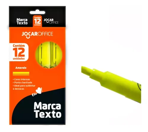 Marca texto Amarelo - Jocar Office Caixa com 12 unidades
