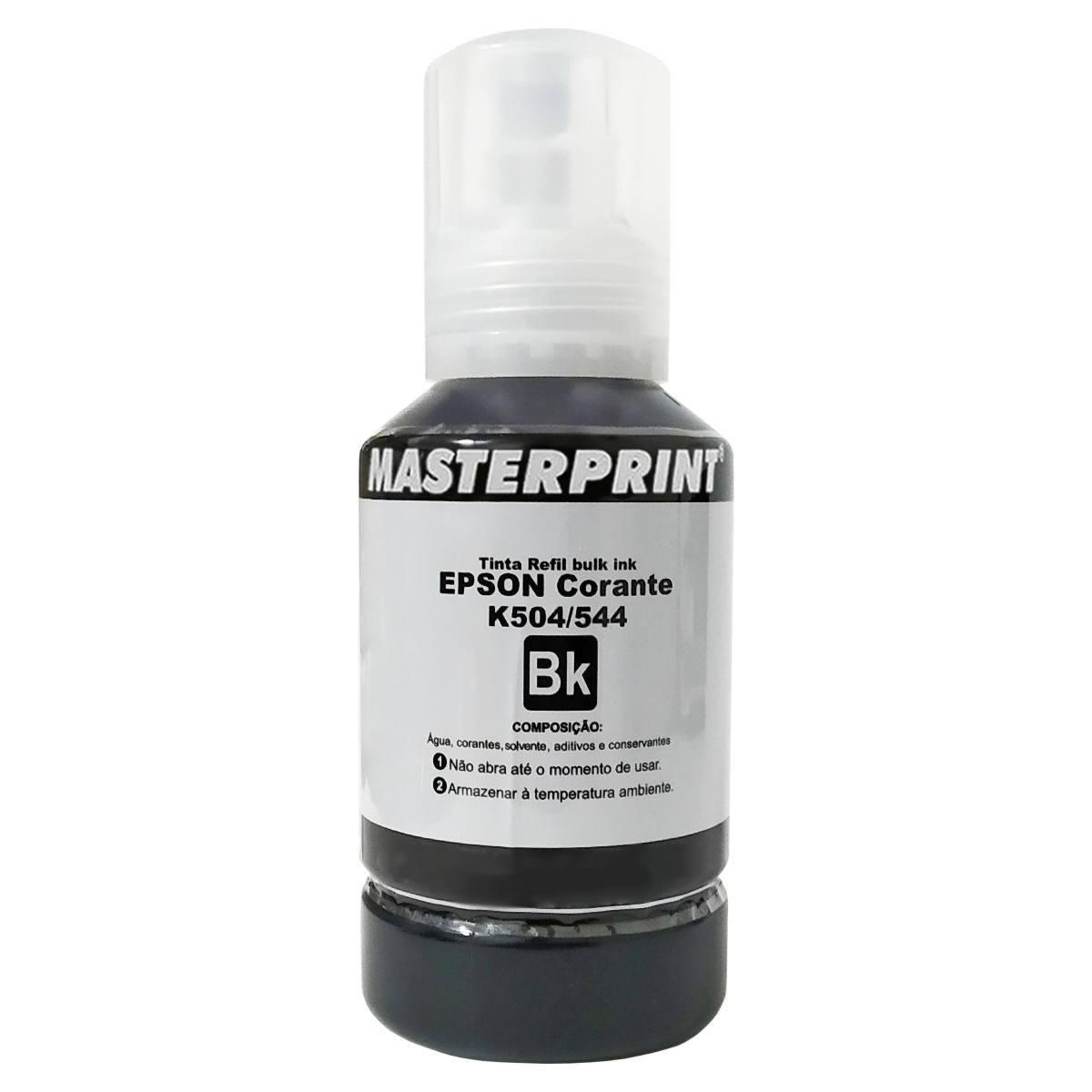 Garrafa de Tinta 504/544 Compatível Masterprint 70ml Preta