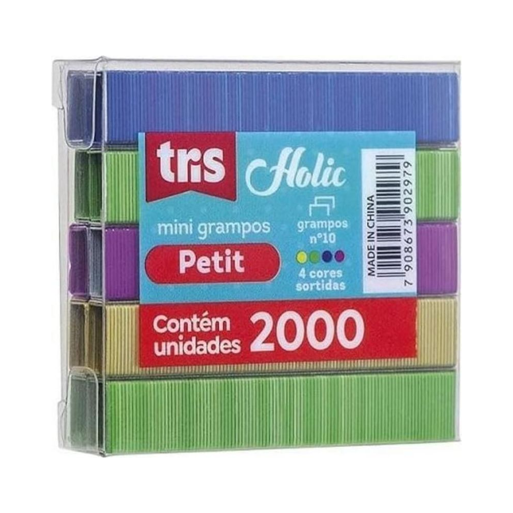 Mini Grampos Petit Coloridos n&ordm;10 Tris 2000 unidades