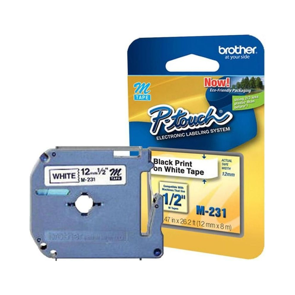 Fita Etiqueta para Rotulador Branca Brother M231 12mm