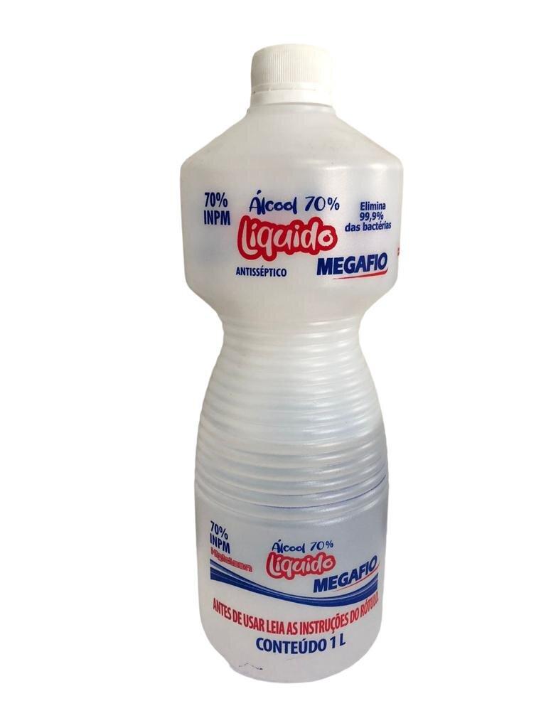 &Aacute;lcool 70% L&iacute;quido Megafio 1 litro Unit&aacute;rio