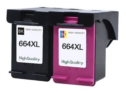 Kit 2 Cartuchos de Tinta HP 664XL Black/Color Compat&iacute;vel 15ml