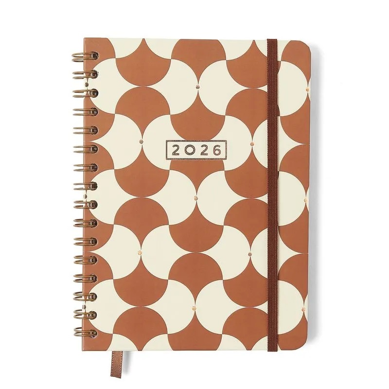 Agenda Planner Semanal Anotações Cicero 2026 Bossa Nova Caramelo A5 Wire-o