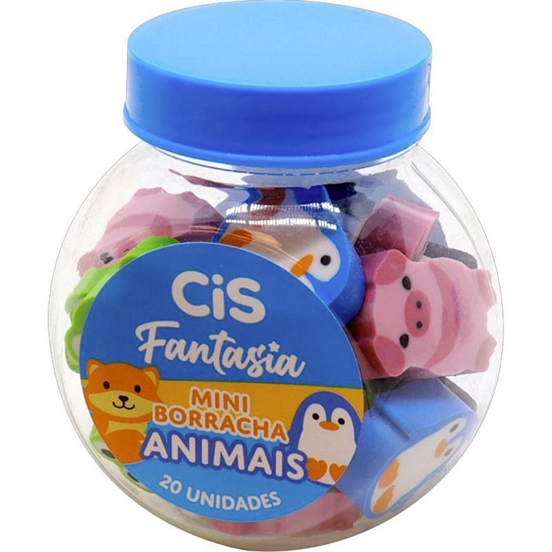 Borracha Decorada Cis Fantasia Mini Animais (Sortido)-Sertic