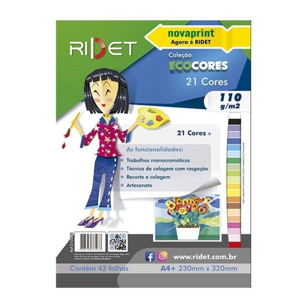 ECOCORES 21 Cores A4+ 110g 42 Folhas Novaprint