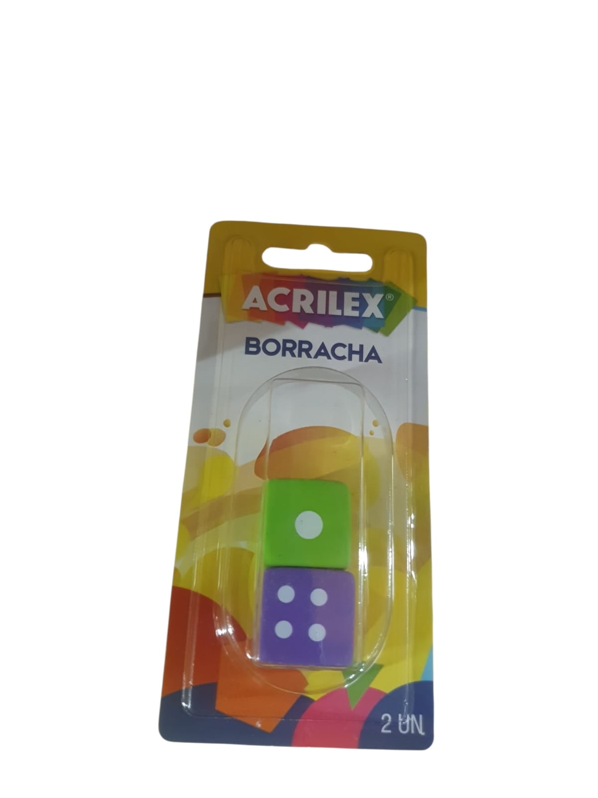 Borracha Acrilex Dado Branco Kit 2 Unidades