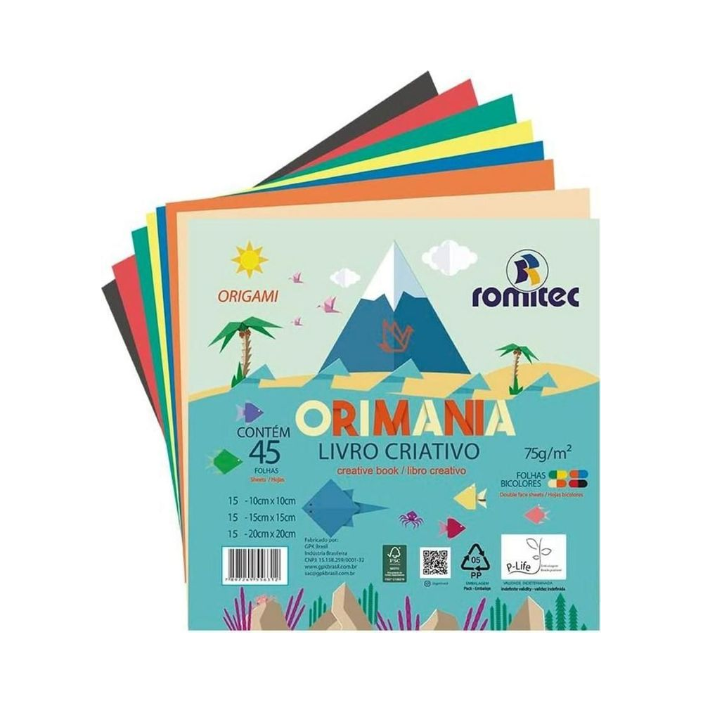 Bloco para Educa&ccedil;&atilde;o Art&iacute;stica Dupla Face 45 Folhas Romitec Papel Colorido