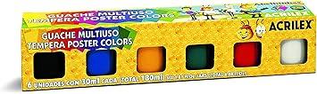 Guache Multiuso Tempera Poster Colors 6 Cores