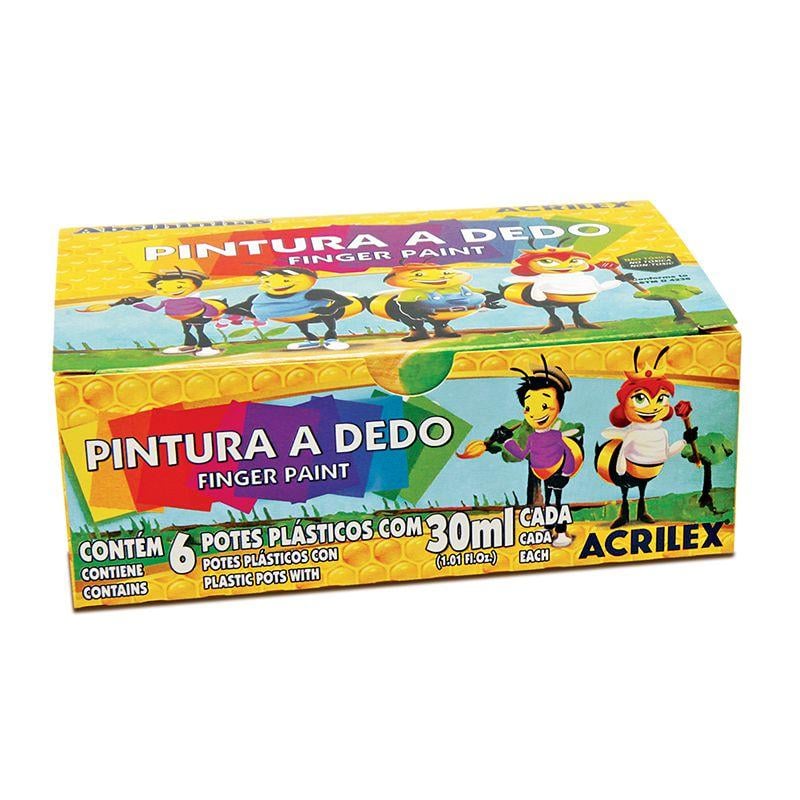 Pintura a Dedo 30ml 6 Cores Acrilex