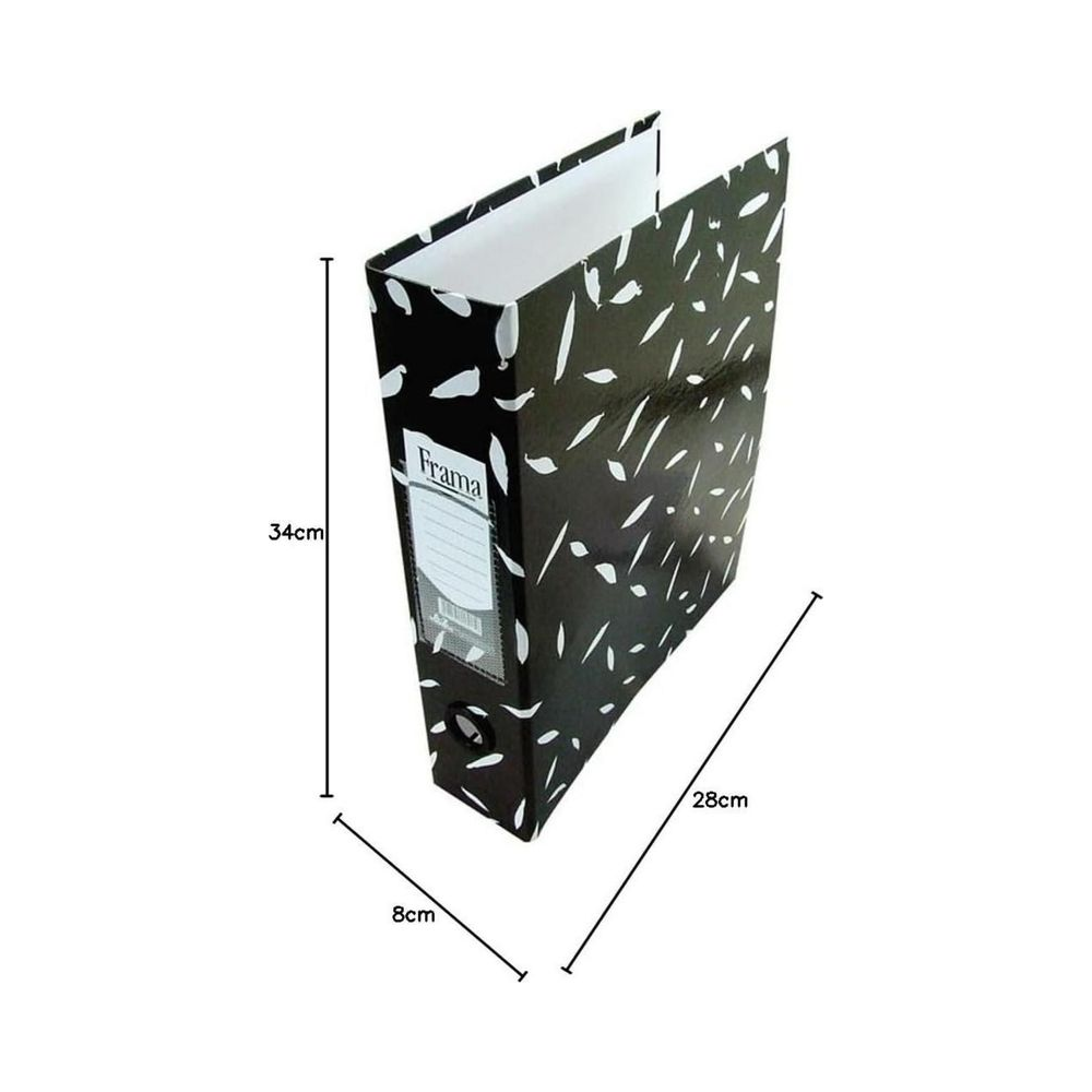 Registrador AZ Papel Cart&atilde;o Of&iacute;cio Lombada Larga Frama Tigrado