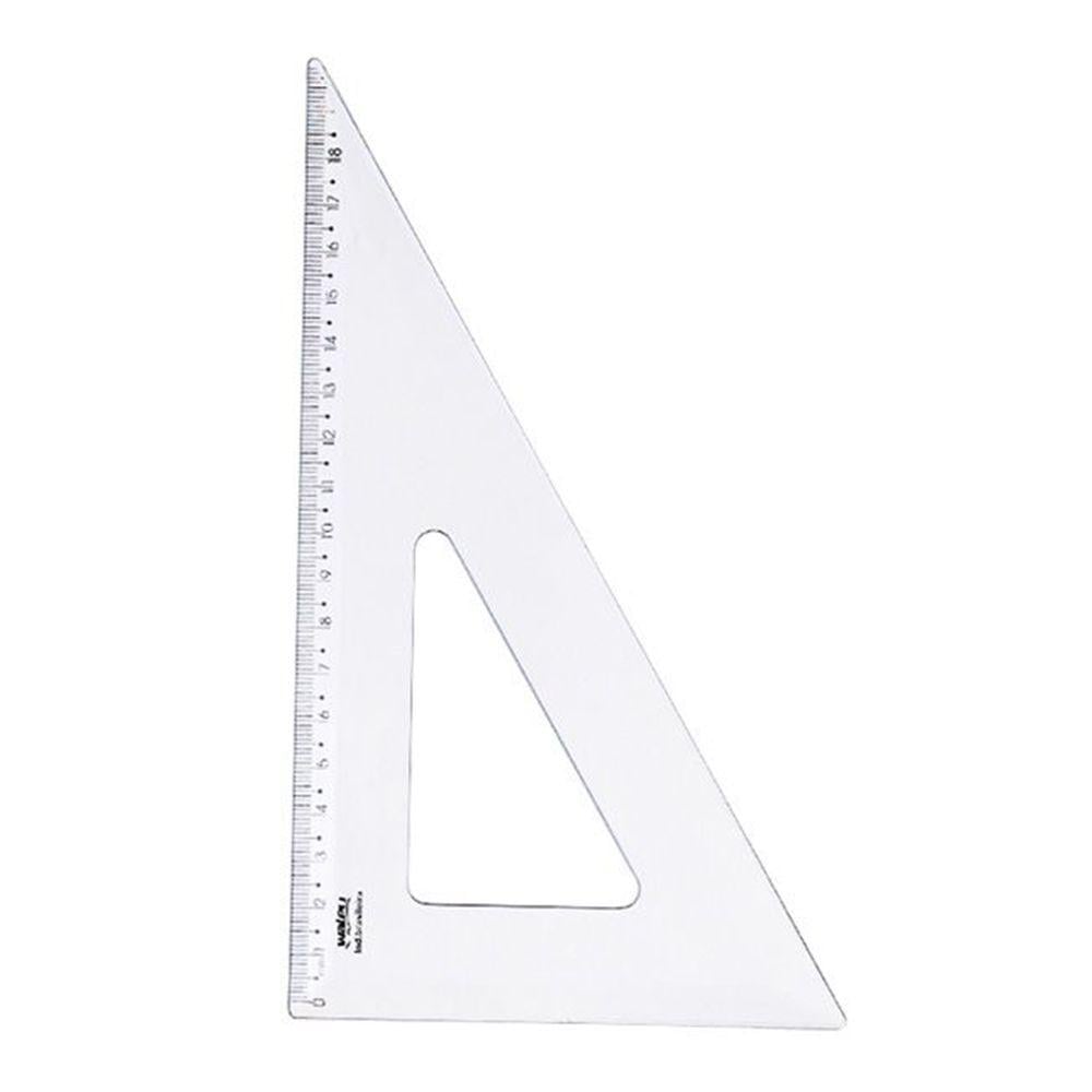 Esquadro Escolar Plástico Transparente 20cm 60º Waleu Unitário