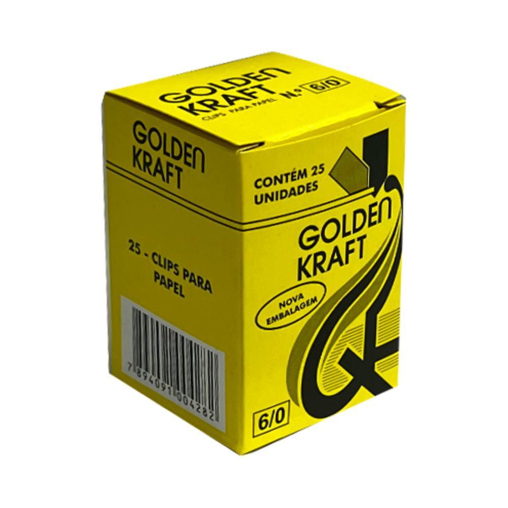 Clips para Papel 6/0 Golden Kraft 25 unidades