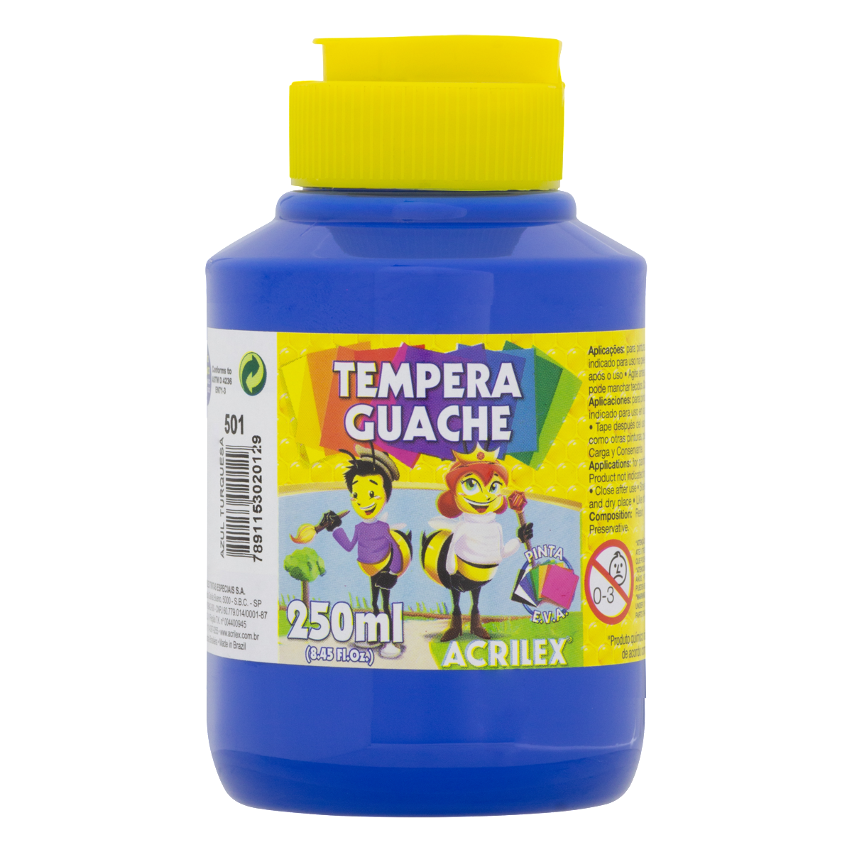 Tinta Guache Acrilex Azul Escuro 250ml