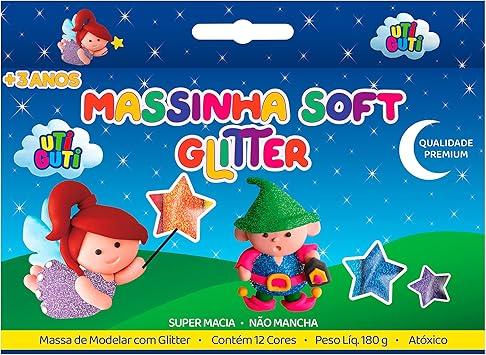 Massa de Modelar, Uti Guti, Glitter 12 Cores
