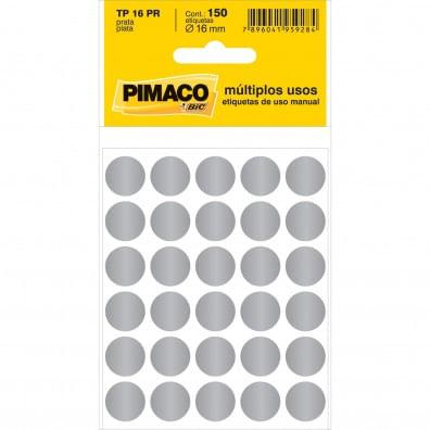 Etiqueta Multiuso TP 16 Pimaco Redonda 16mm Prata 150 etiquetas