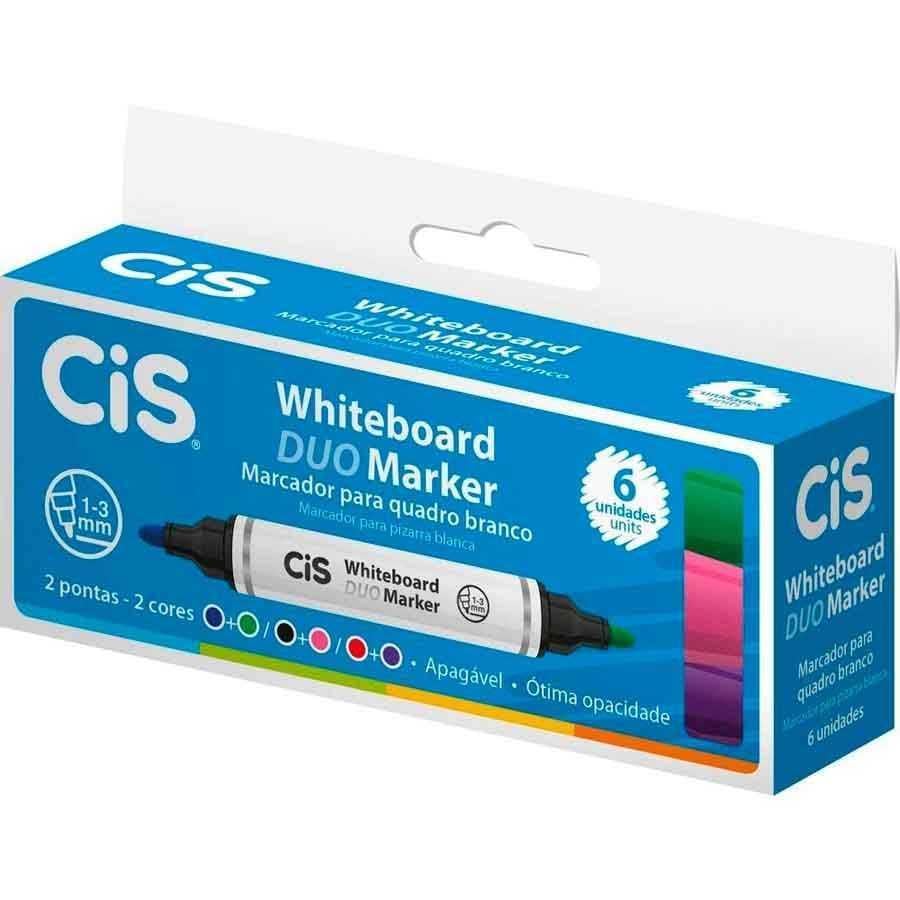 Marcador Quadro Branco Whiteboard Duo com 6 CIS