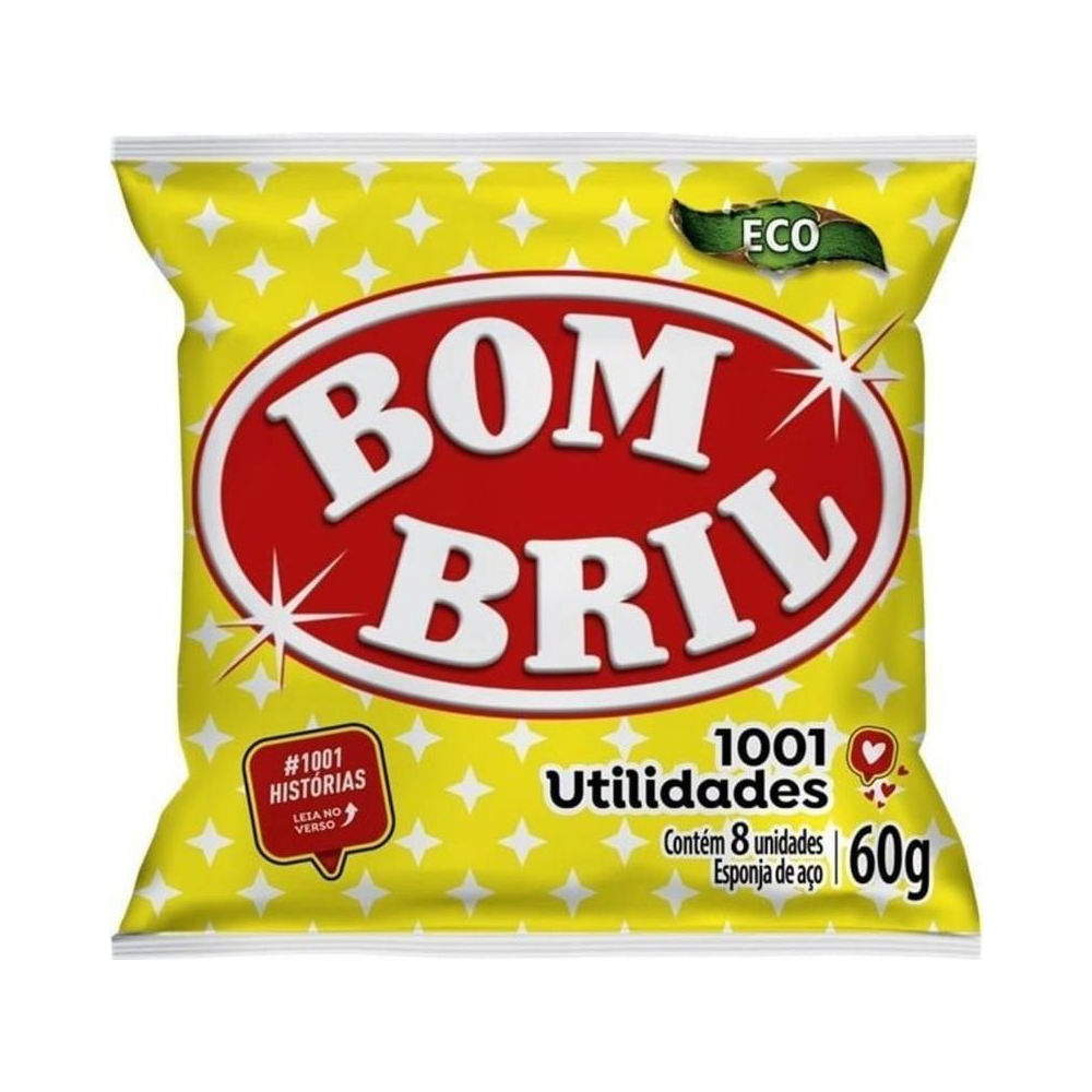 Esponja de A&ccedil;o Bom Bril 8 unidades 60g
